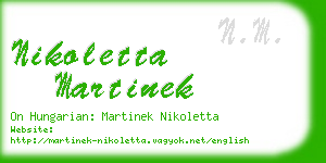 nikoletta martinek business card